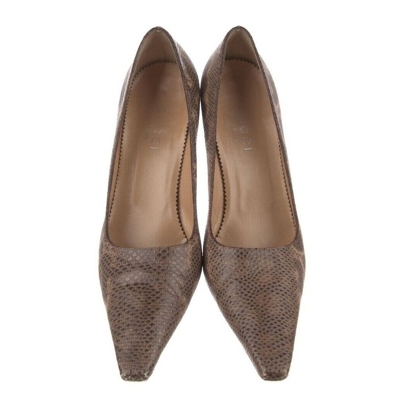 Gucci leather brown animal print stiletto heel size 10 B - Picture 2 of 13